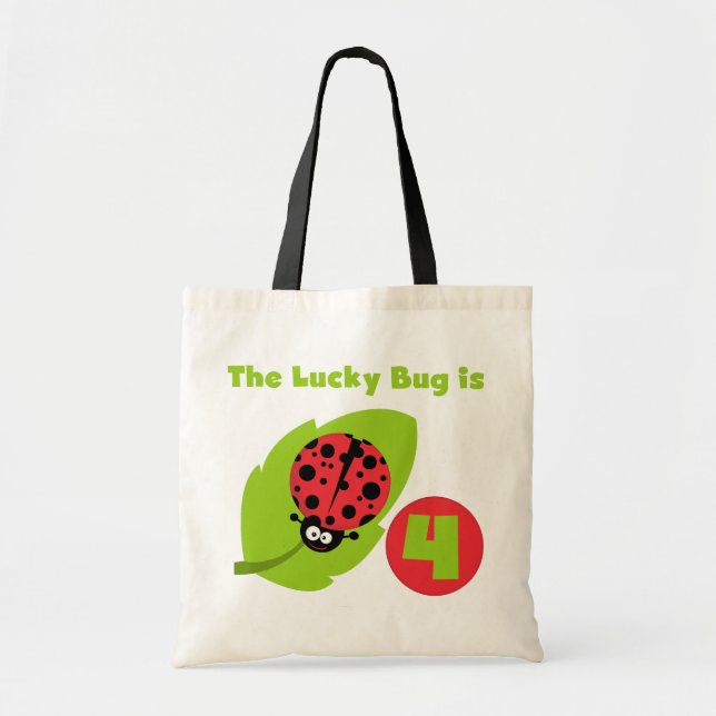 Tote Bag T-shirts et cadeaux Lucky Bug 4th Birthday (Devant)