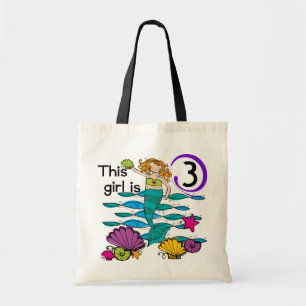 Tote Bag T-shirts et cadeaux Mermaid 3e anniversaire