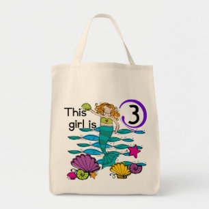 Tote Bag T-shirts et cadeaux Mermaid 3e anniversaire