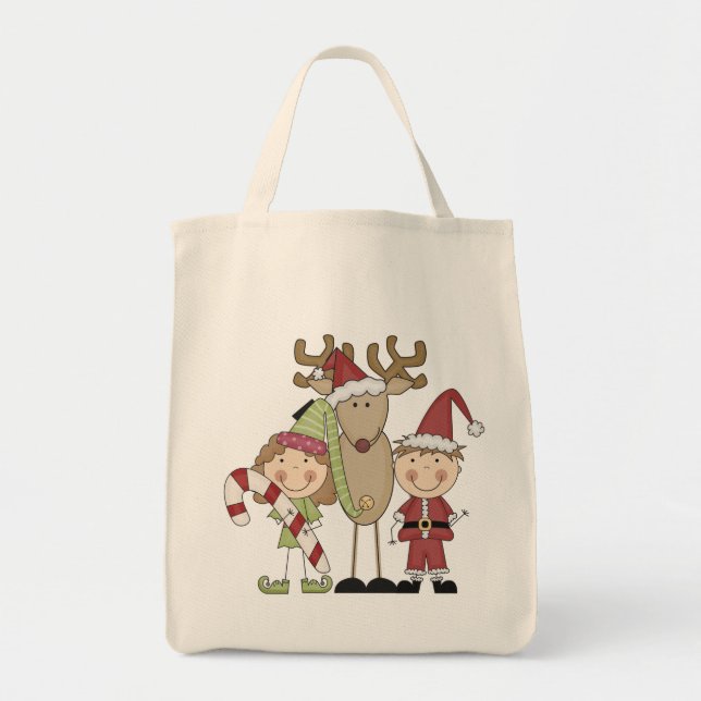 Tote Bag T-shirts et cadeaux Reindeer et Elves (Devant)