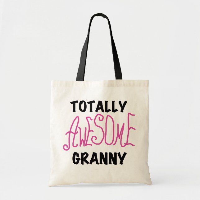 Tote Bag T-shirts roses Granny et GIfts absolument géniaux (Devant)