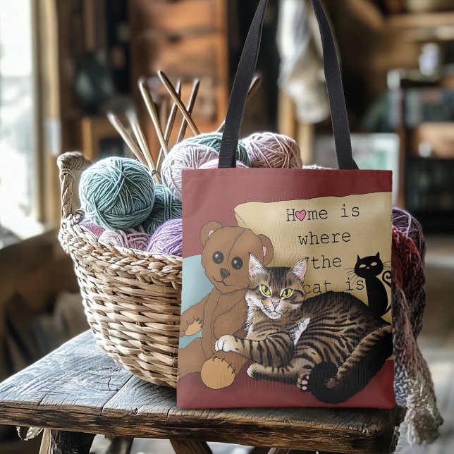 Tote Bag Tabby Accueil Chat Bourgogne (Créateur téléchargé)