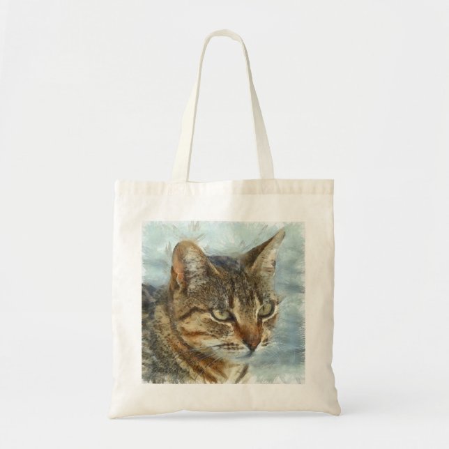 Tote Bag Tabby Cat Étonnant Gros Plan Graphite Portra (Devant)