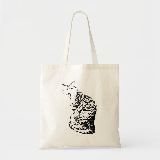 Tote Bag Tabby Cat Jaune Haut Fourre-tout (Devant)