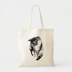 Tote Bag Tabby Cat Monochrome Fourre-tout