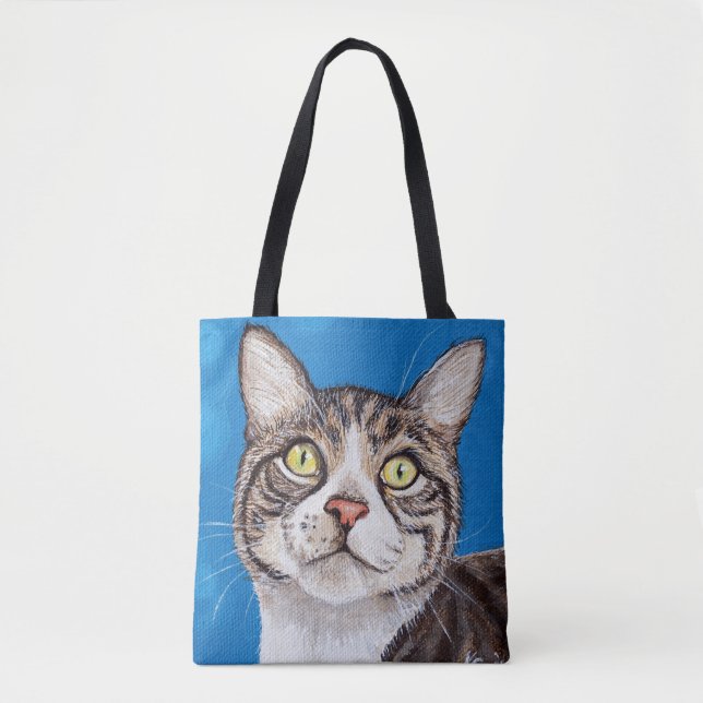 Tote Bag Tabby Cat Peinture (Devant)