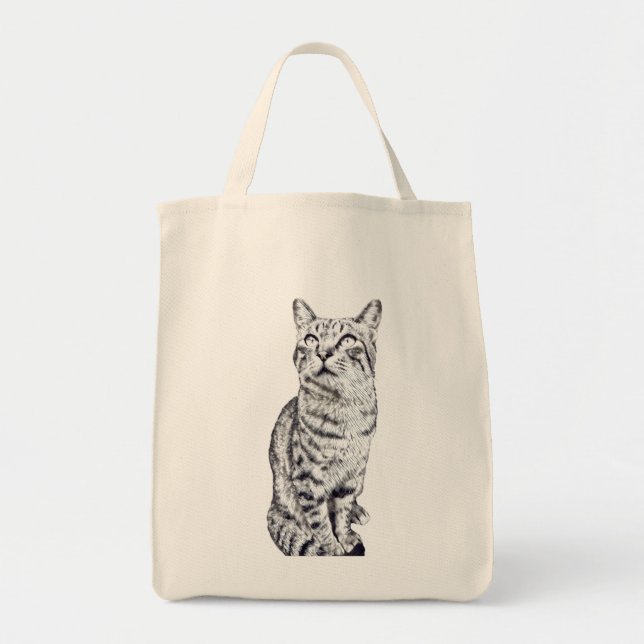 Tote Bag tabby, chat (Devant)