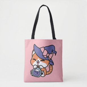 Tote Bag Tabby Witch Brew – Joli Design de Chat d'Halloween