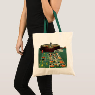 Tote Bag Table de roulette de casino de jeu vintage, jetons