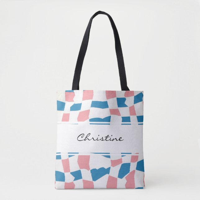 Tote Bag Tableau de contrôle bleu rose rétro Abstrait (Devant)
