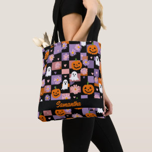 Tote Bag Tableau de contrôle rétro Fantômes d'Halloween et