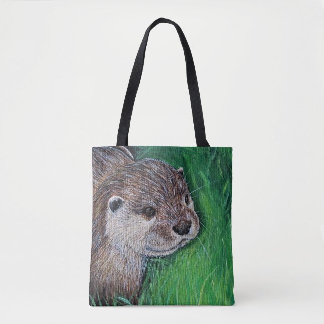 Tote Bag Tableau de Little River Otter (Devant)