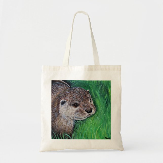 Tote Bag Tableau de Little River Otter (Devant)