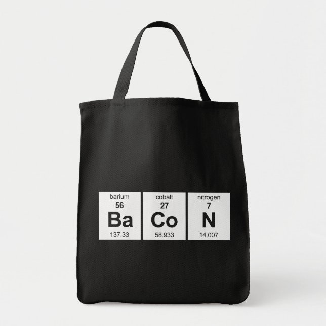 Tote Bag Tableau périodique de lard (Devant)