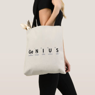 Tote Bag Tableau Périodique 'Génie' - Minimaliste Ivoire Do