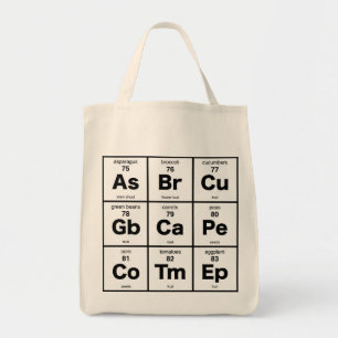 Tote Bag Tableau périodique végétarien