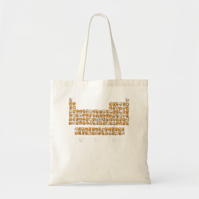 Tote Bag Tableau Purodique Chimie Chat Pun Tableau Périodiq (Devant)