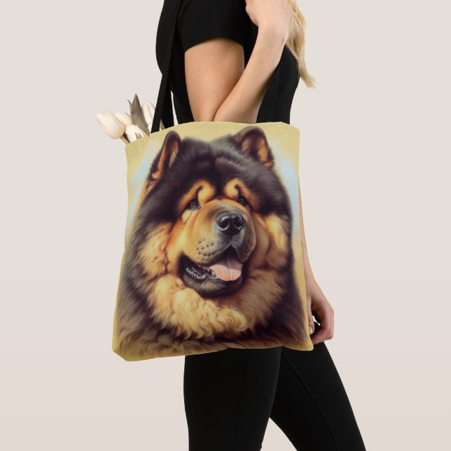 Tote Bag Tableau vintage Chow-Chow (De près)