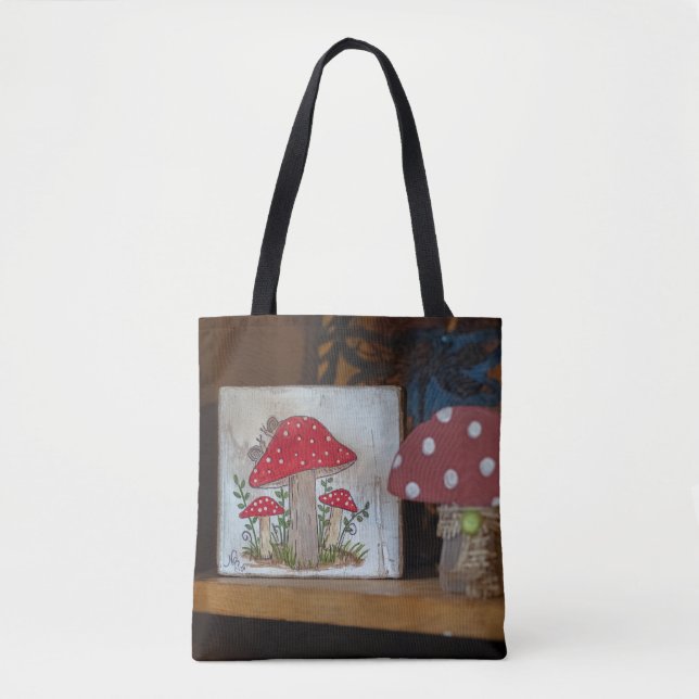 Tote Bag Tabourets Enchantés - Toile Peinte à la main (Devant)