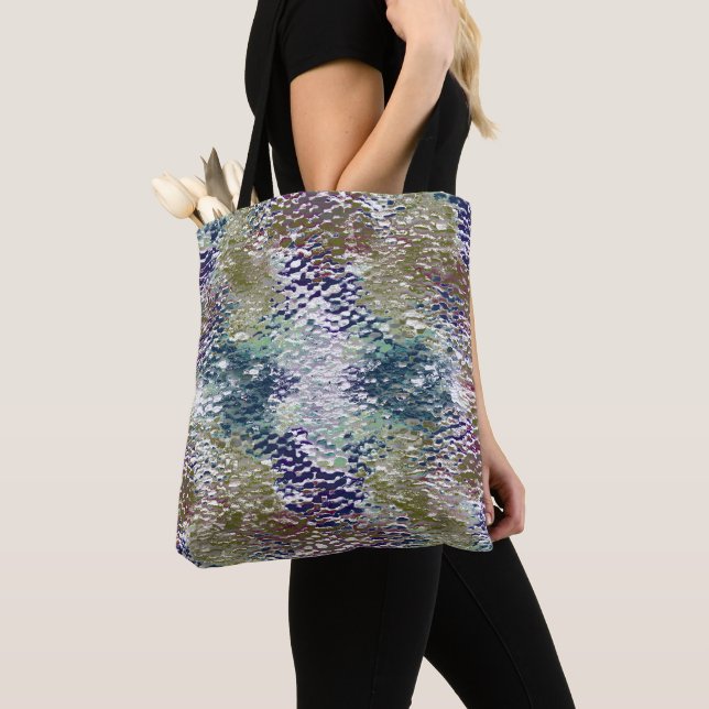 Tote Bag Taches et taches de peinture sous verre martelé (De près)