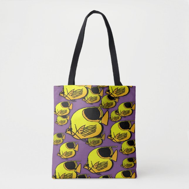 Tote Bag Tachoir soleil jaune et orange (Devant)