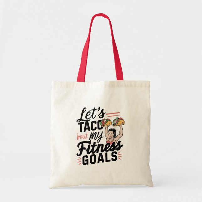 Tote Bag Taco ‘À propos de mes objectifs de remise en forme (Devant)