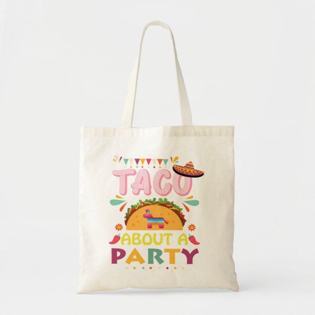 Tote Bag Taco À Propos D'Une Fête Anniversaire Fiesta Cinco (Devant)