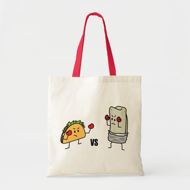 Tote Bag Taco contre le burrito (Devant)