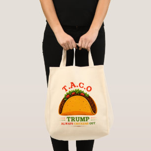 Tote Bag Taco Trump chasse toujours les poulets amusants