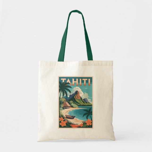 Tote Bag Tahiti Polynésie Française Illustration Art Voyage (Devant)