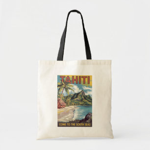 Tote Bag Tahiti Polynésie française Peinture Art Retro