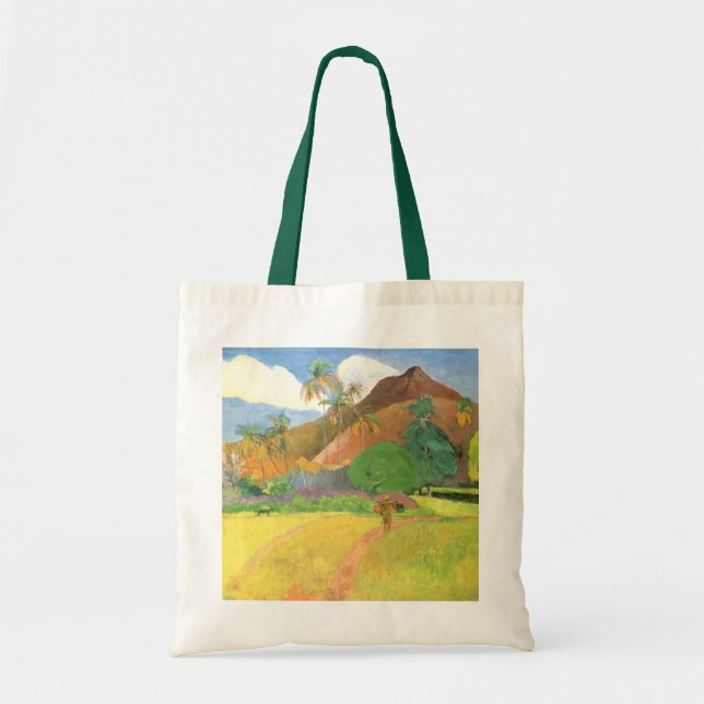 Tote Bag Tahitian Landscape, Mountains Tahiti, Paul Gauguin (Devant)