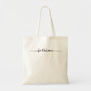 Tote Bag t'aime de je - je t'aime en français - noir