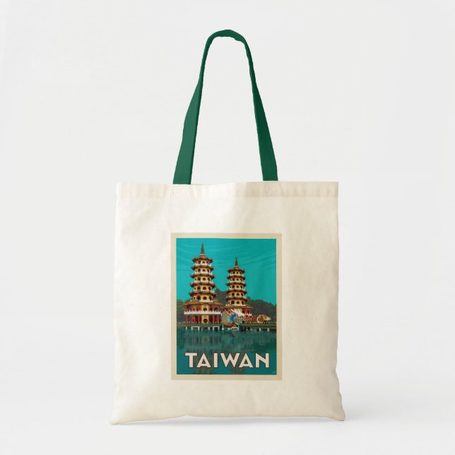 Tote Bag Taïwan | Pagode Du Dragon Et Du Tigre (Devant)