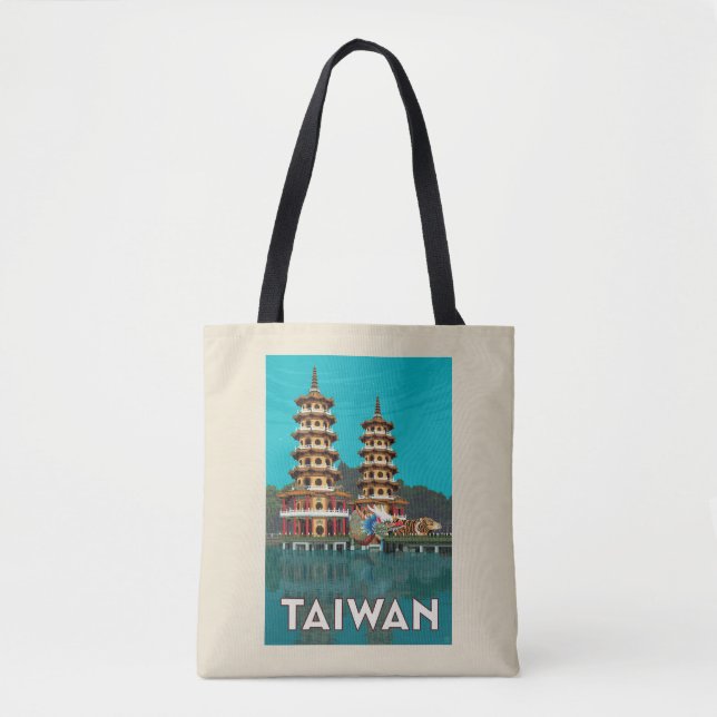 Tote Bag Taïwan | Pagode Du Dragon Et Du Tigre (Devant)