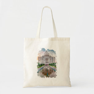 Tote Bag Taj Mahal India Aquarelle Art