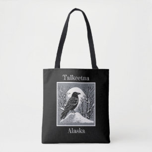Tote Bag Talkeetna Alaska Raven in Snow