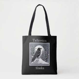 Tote Bag Talkeetna Alaska Raven in Snow
