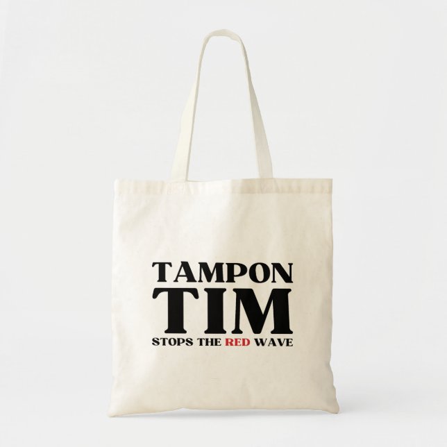 Tote Bag Tampon Tim Arrêtera Le Red Wave-Tim Walz 2024 (Devant)