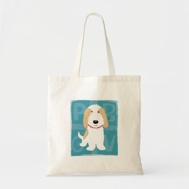 Tote Bag Tan & Blanc PBGV (Devant)