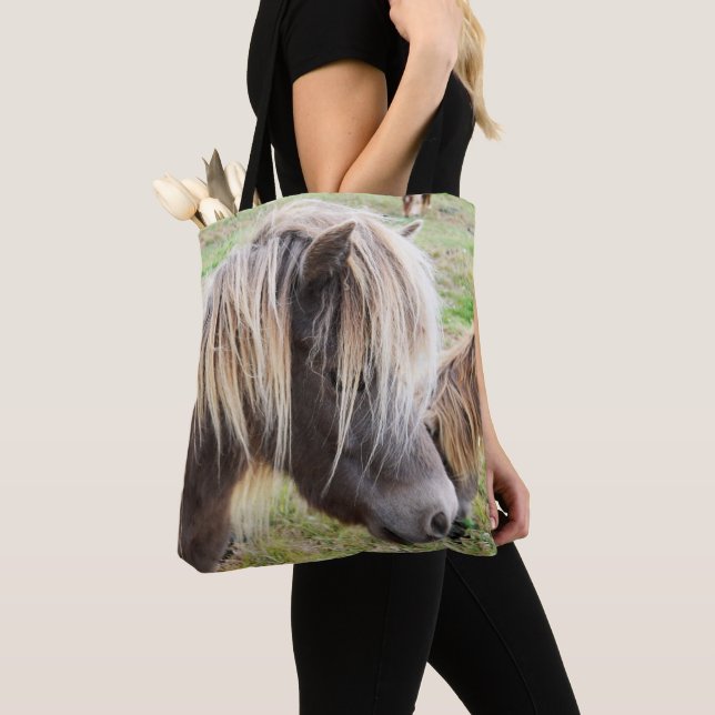Tote Bag Tan Coloré Shetland Pony, (De près)