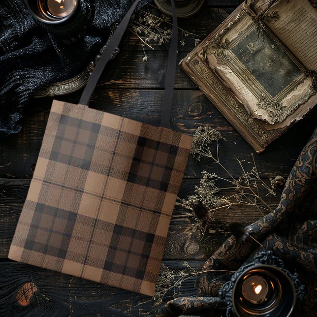 Tote Bag Tan Plaid Dark Academia (Créateur téléchargé)