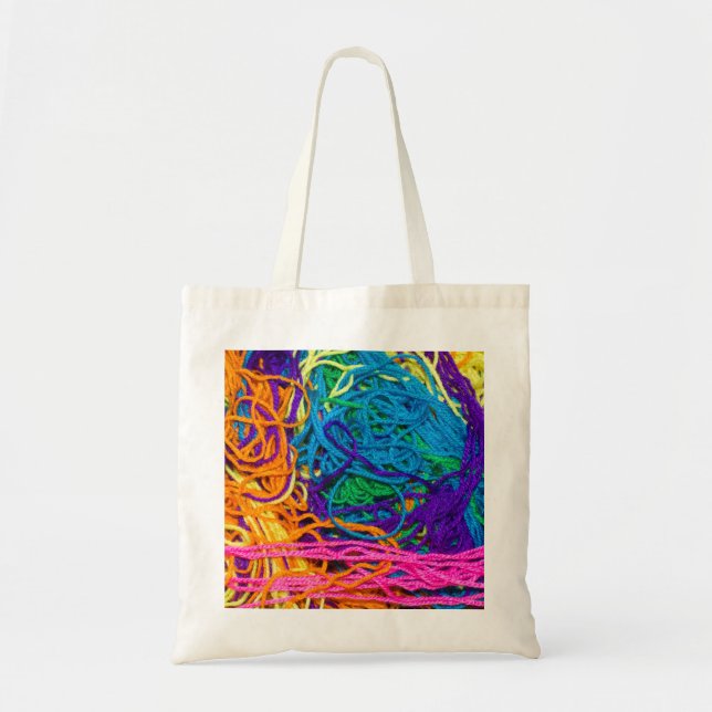 Tote Bag Tangles de fils Crochet et photographie de Tricot (Devant)