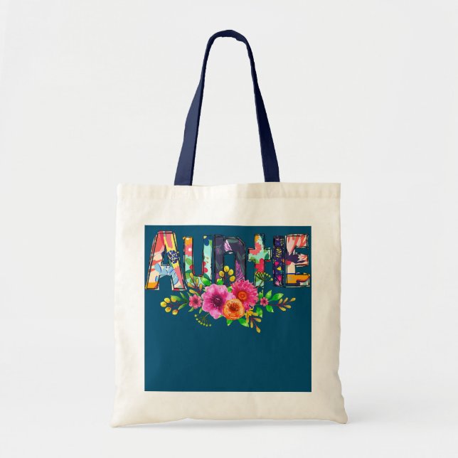 Tote Bag Tante Avec Papillons Fleur Nouvelle Tante (Devant)