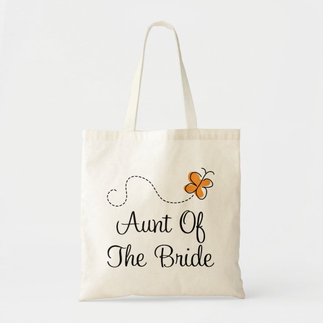 Tote Bag Tante du papillon d'orange de jeune mariée (Devant)