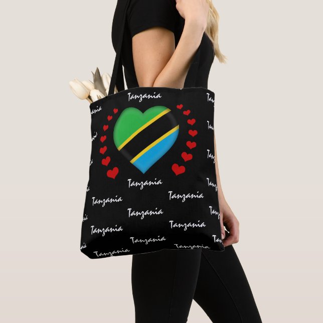 Tote Bag Tanzanie Flag & Heart Tanzania Flag mode/sport (De près)