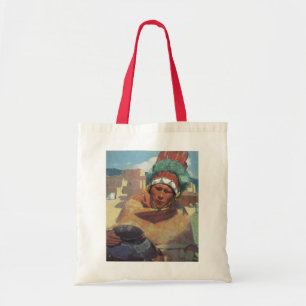 Tote Bag Taos Indien tenant une cruche d'eau par Blumensche