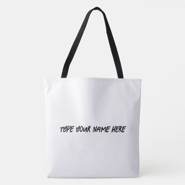Tote Bag Tapez votre nom ici Imprimé Texte Mariage Shopping (Devant)