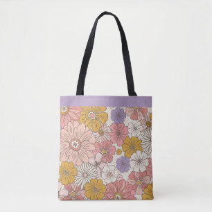 Tote Bag Tapis de bureau rétro bohème floral grand format
