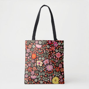 Tote Bag Tapis En Fleur : Vintage Floral Sans Couleur.